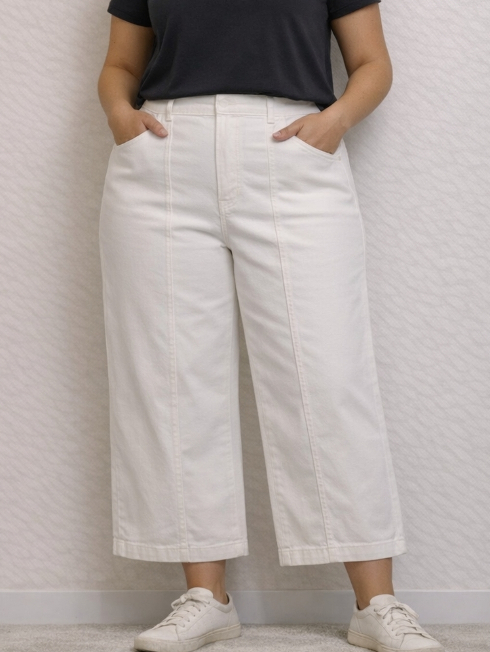 Universal Thread Women's High-Rise Corduroy Straight Pants Sz 12-16White Stretch